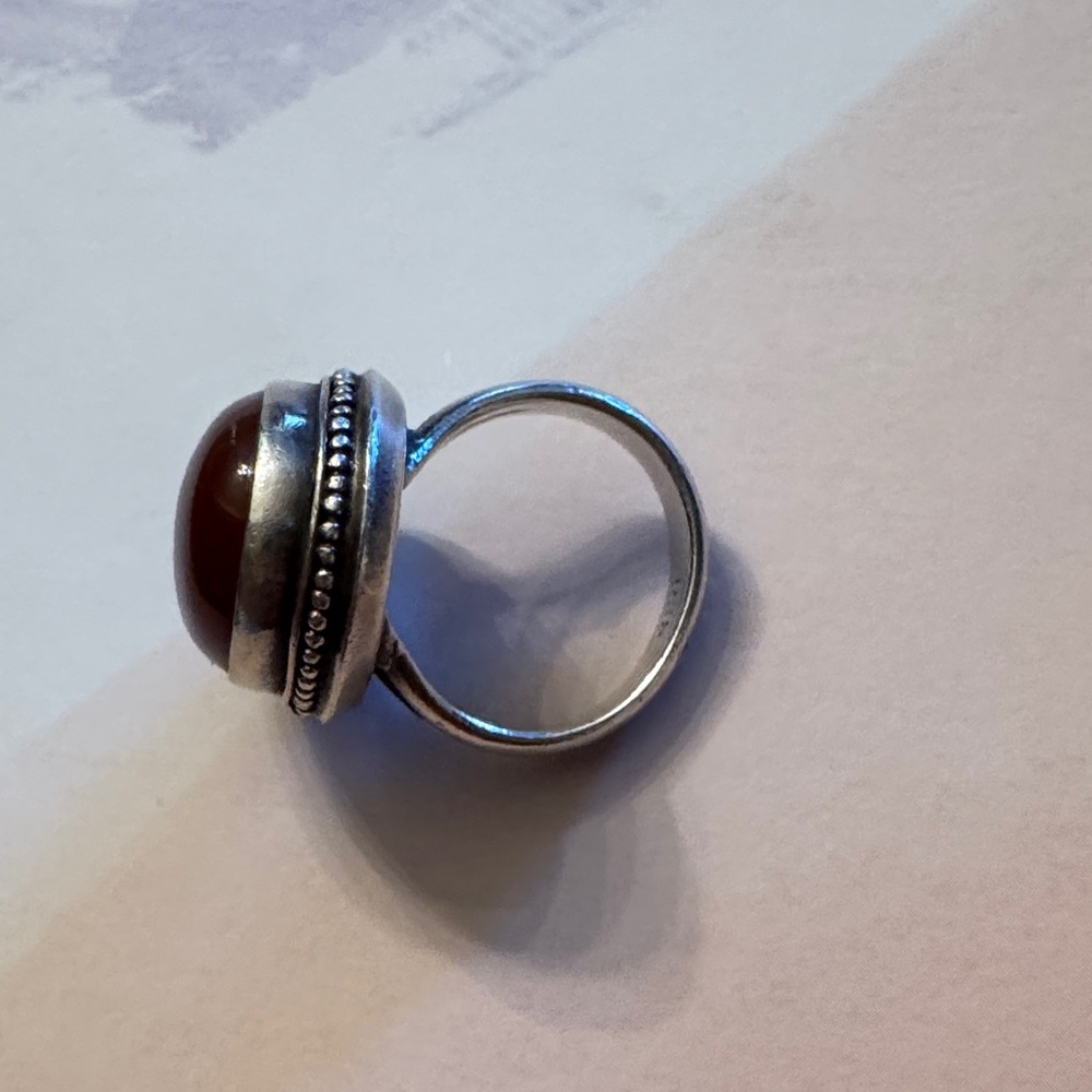 Silver Ring With Red Stone - image 4